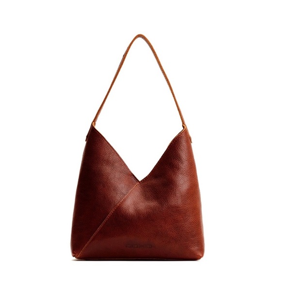 Portland Leather Goods Naomi Shoulder Bag Nutmeg Brown Pebbled Leather Crossbody